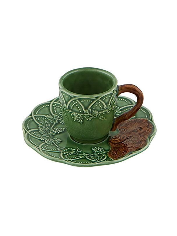 Bordallo Pinheiro Woods Coffee Cup &amp; Saucer Boar 65027277