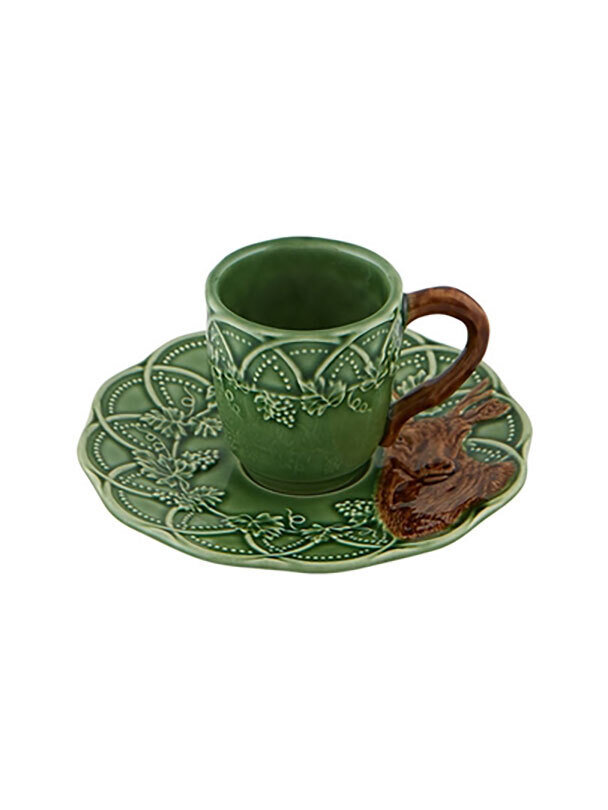 Bordallo Pinheiro Pinheiro Woods Coffee Cup &amp; Saucer Deer 65027279, MPN: 65027279, 5600413619766