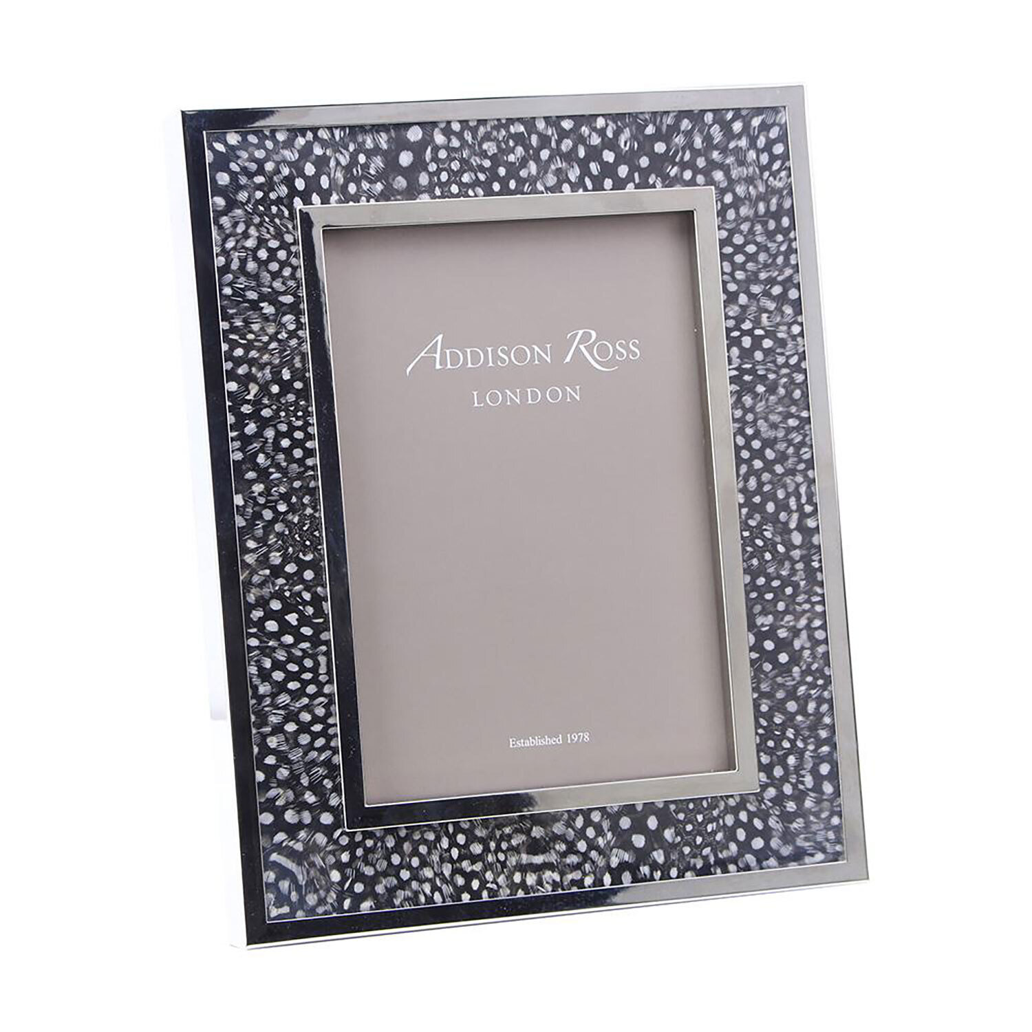 Addison Ross Spotty Feather Photo Frame 5 x 7 Inch Silver-plated FR8501