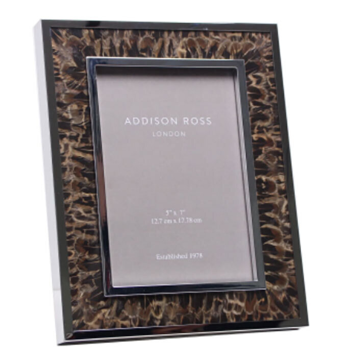 Addison Ross Pheasant Feather &amp; Silver Picture Frame 5 x 7 Inch Silver-plated FR8506, MPN: FR8506, …