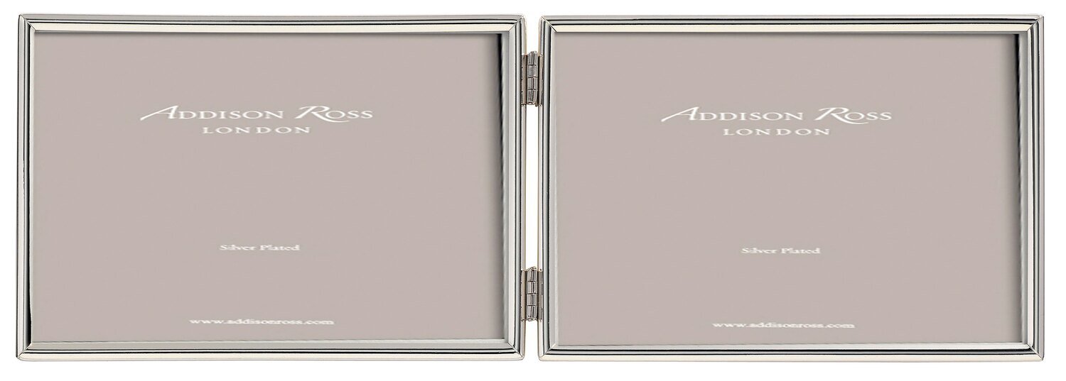 Addison Ross Fine Edged Silver Double Photo Frame 4 x 6 InchSilver-plated FR0513
