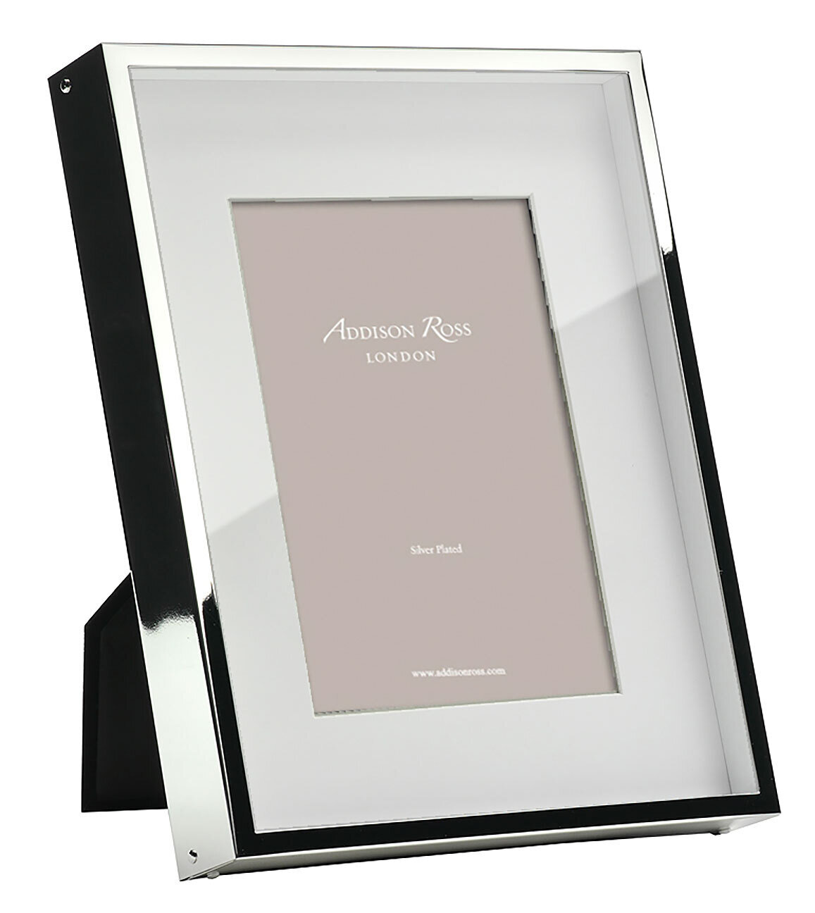 Addison Ross Box Picture Frame White Mount 4 x 6 InchSilver-plated FR0581