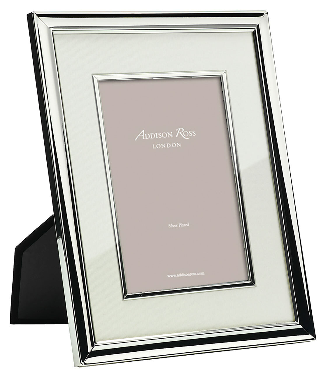 Addison Ross Bezel Picture Frame Cream Mount 8 x 10 InchSilver-plated FR0665