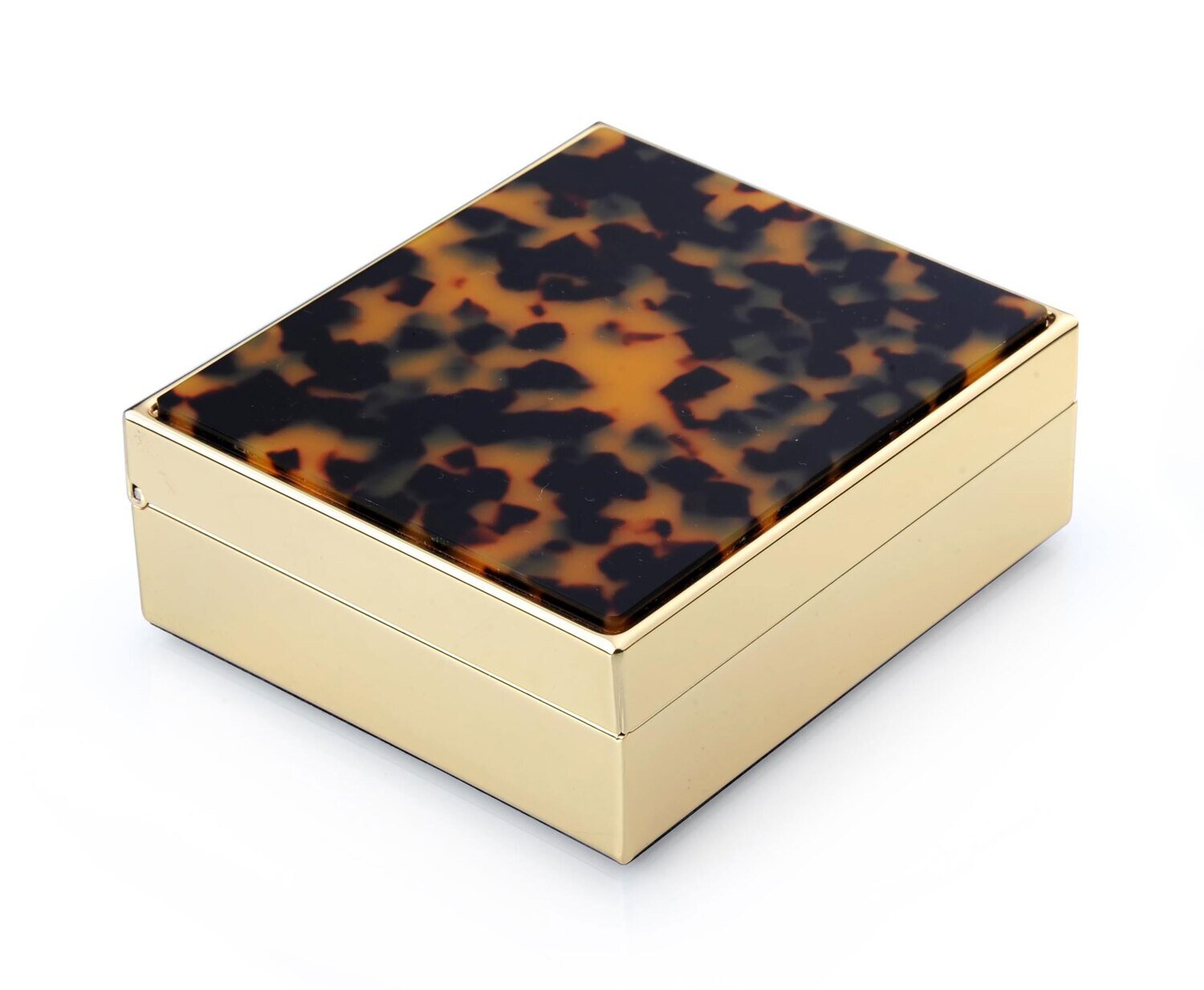 Addison Ross Tortoiseshell & Gold Box 4 x 3 Inch Gold-plated BX1002
