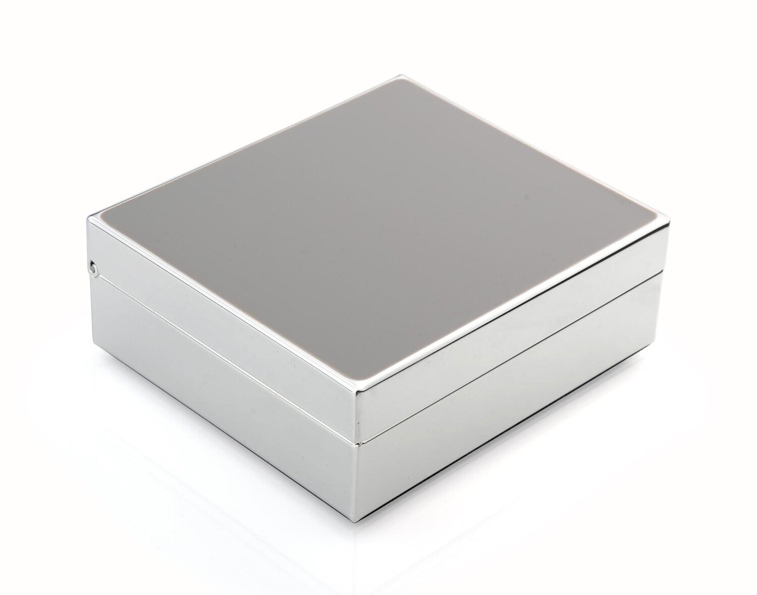 Addison Ross Chiffon Enamel & Silver Box 4 x 3 Inch Silver-plated BX1012