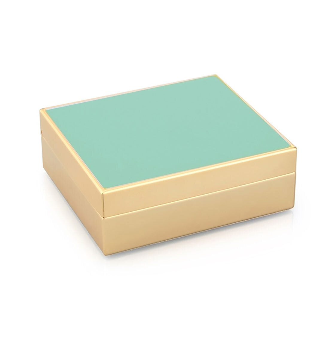 Addison Ross Turquoise Enamel & Gold Box 4 x 3 Inch e-Gold Plating BX1018