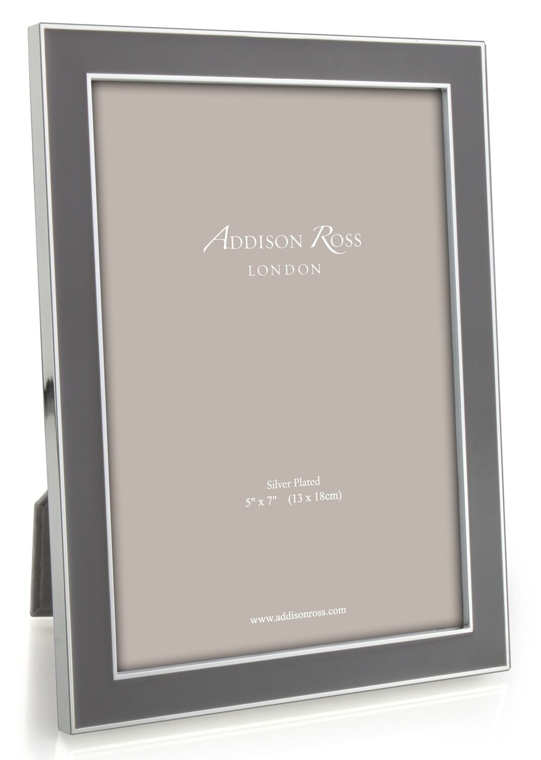 Addison Ross Taupe Enamel Picture Frame 5 x 7 Inch Silver-plated FR0676