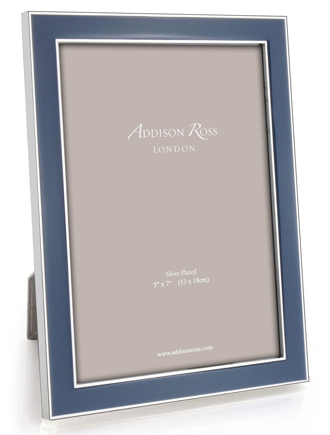 Addison Ross Denim Blue Enamel Picture Frame 5 x 7 Inch Silver-plated FR1048