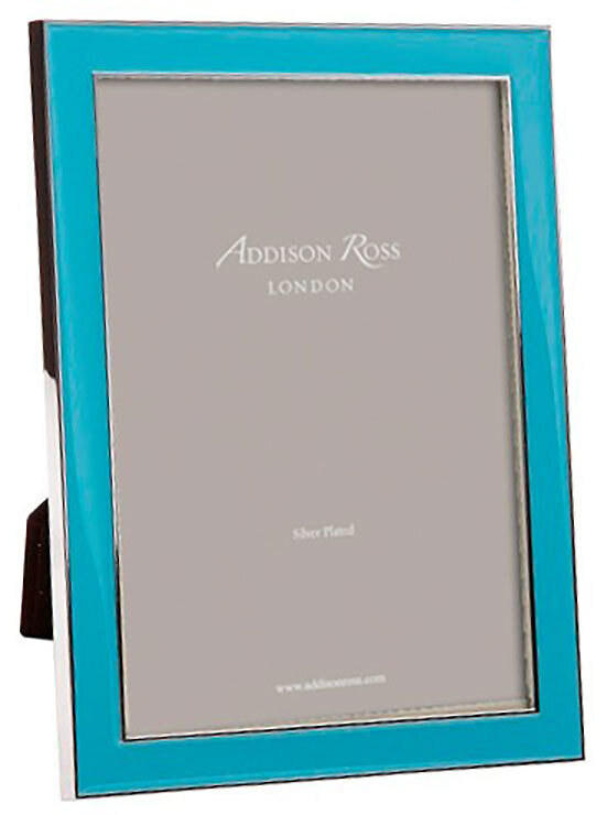 Addison Ross Aqua Blue Enamel Picture Frame 5 x 7 Inch Silver-plated FR0657