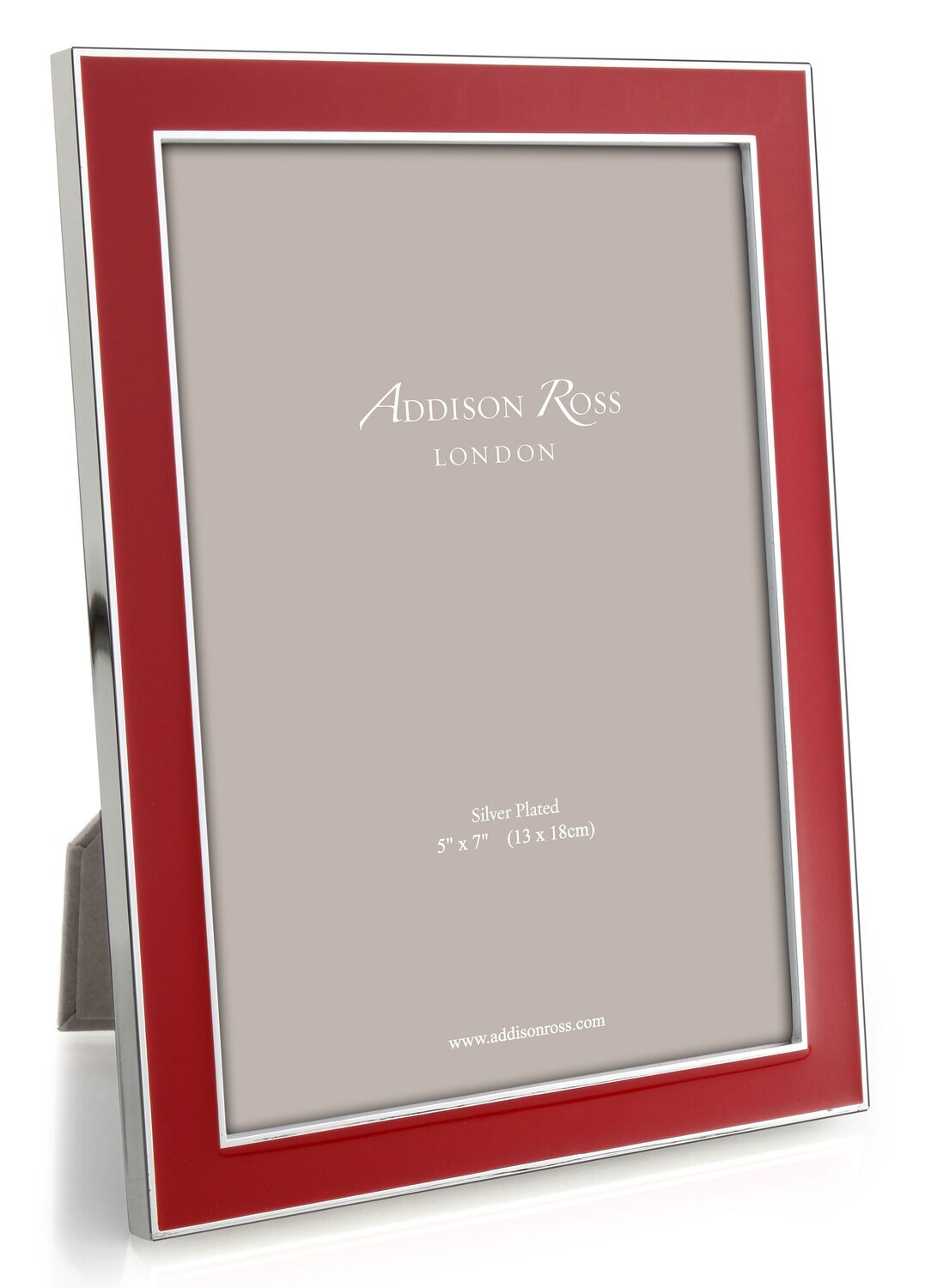 Addison Ross Red Enamel Picture Frame 5 x 7 Inch Silver-plated FR1025