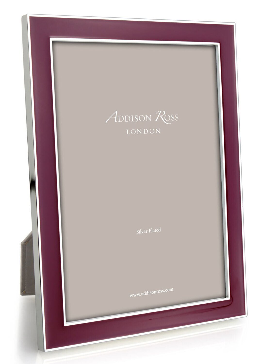 Addison Ross Plum Enamel Picture Frame 4 x 6 Inch Silver-plated FR0941