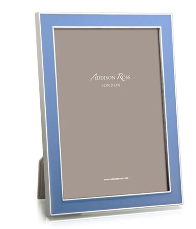 Addison Ross Periwinkle Blue Enamel Picture Frame 5 x 7 Inch Silver-plated FR1055