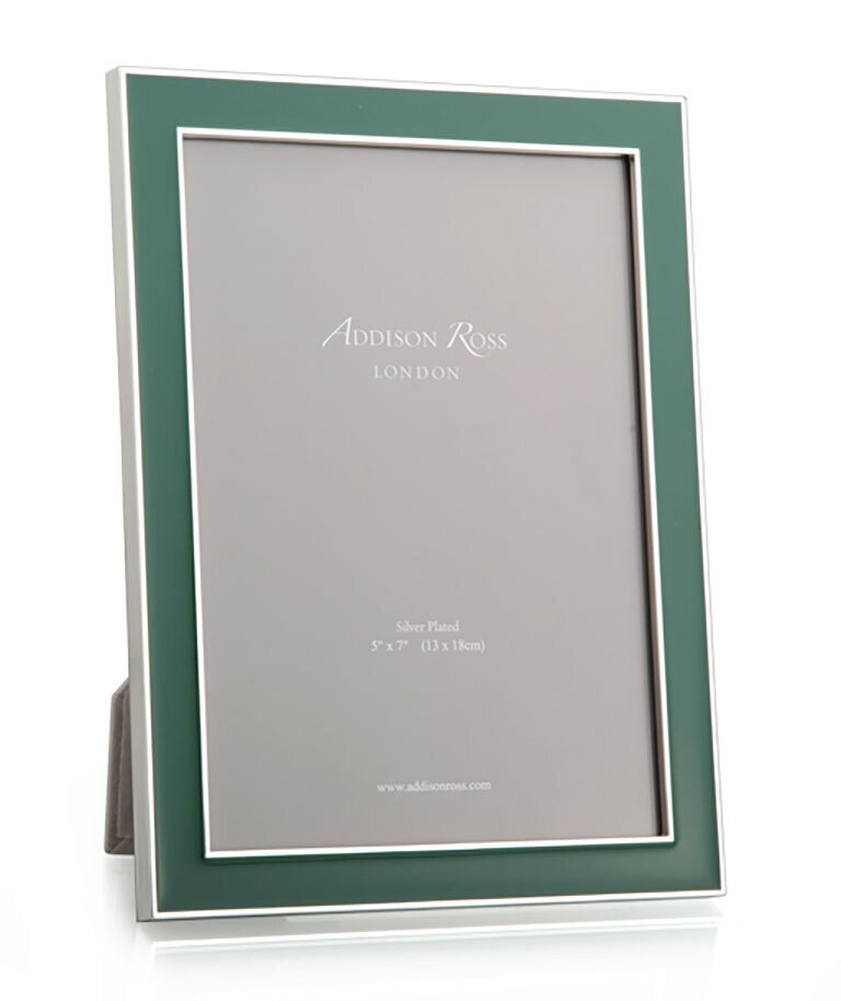 Addison Ross Fern Green Enamel Picture Frame 4 x 6 Inch Silver-plated FR1165