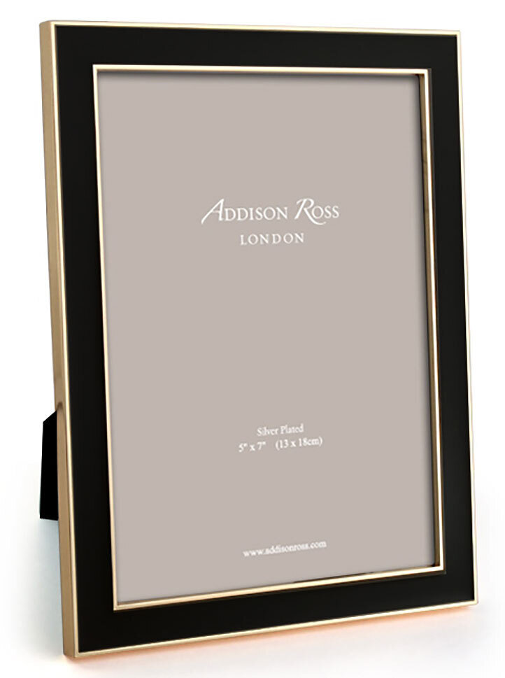Addison Ross Black Enamel Picture Frame 5 x 7 Inch e-Gold Plating FR0953