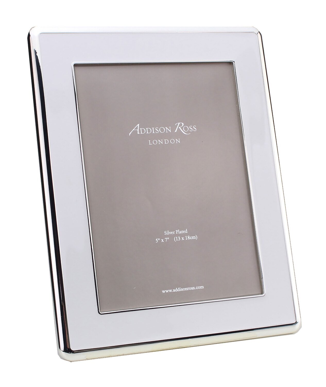 Addison Ross Wide Curved Enamel Picture Frame White &amp; Silver 4 x 6 Inch Silver-plated FR6102, MPN: …