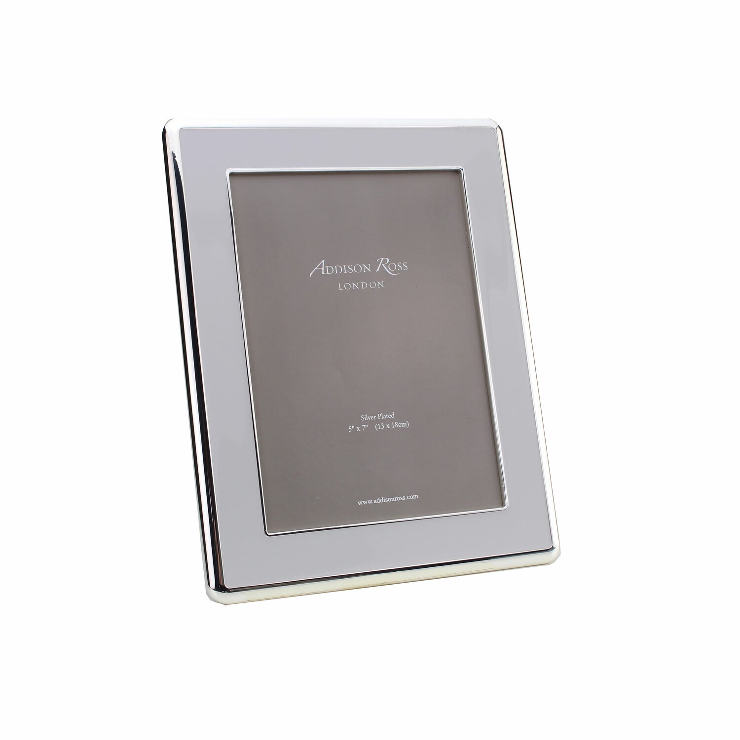 Addison Ross Wide Curved Enamel Picture Frame Chiffon & Silver 5 x 7 Inch Silver-plated FR6106