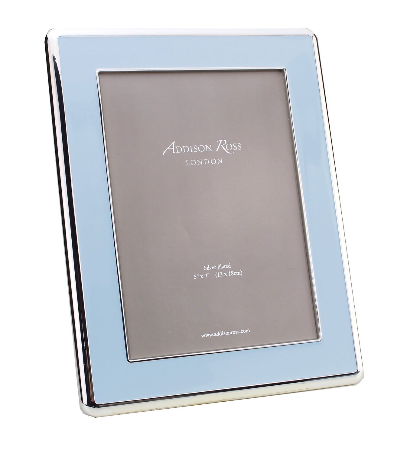 Addison Ross Wide Curved Enamel Picture Frame Powder Blue & Silver 4 x 6 Inch Silver-plated FR6117