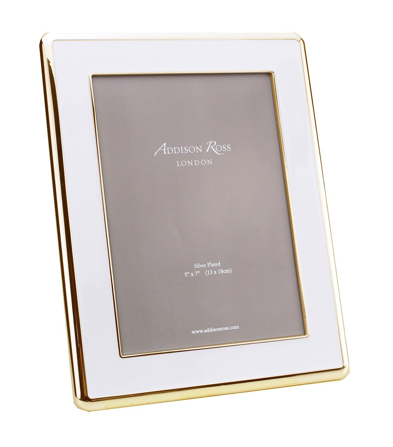 Addison Ross Wide Curved Enamel Picture Frame White & Gold 4 x 6 Inch Gold-plated FR6502