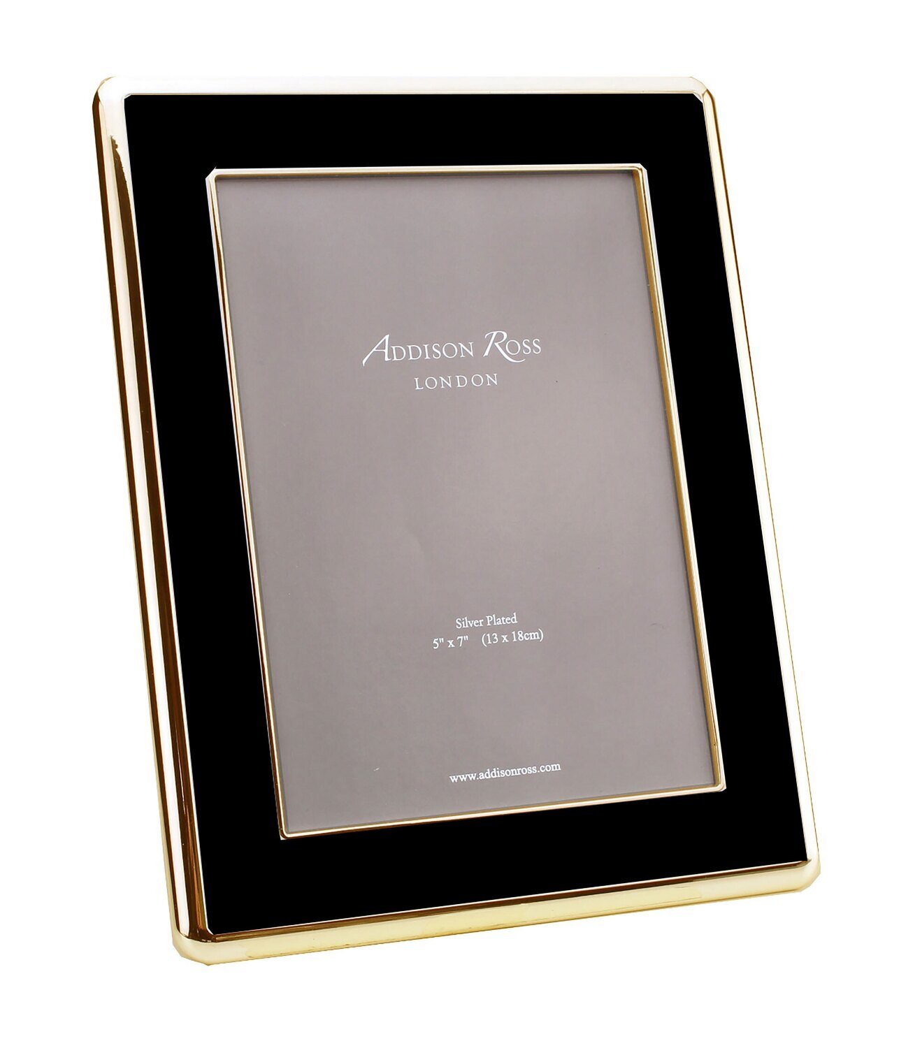Addison Ross Wide Curved Enamel Picture Frame Black &amp; Gold 4 x 6 Inch Gold-plated FR6512, MPN: FR65…