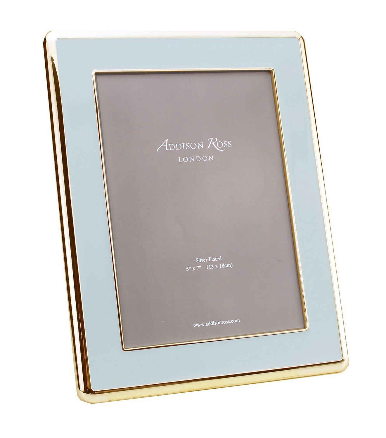 Addison Ross Wide Curved Enamel Picture Frame Powder Blue &amp; Gold 8 x 10 Inch Gold-plated FR6515, MP…