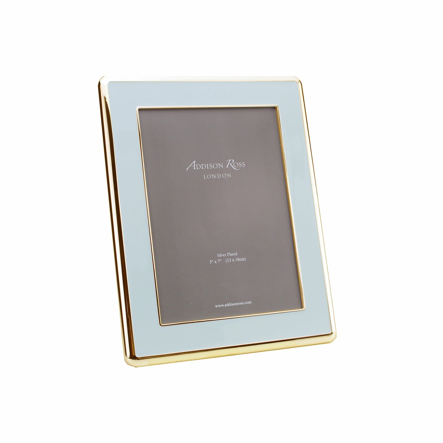 Addison Ross Wide Curved Enamel Picture Frame Powder Blue &amp; Gold 5 x 7 Inch Gold-plated FR6516, MPN…