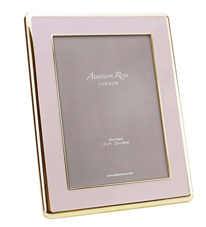 Addison Ross Wide Curved Enamel Picture Frame Pale Pink &amp; Gold 5 x 5 Inch Gold-plated FR6523, MPN: …