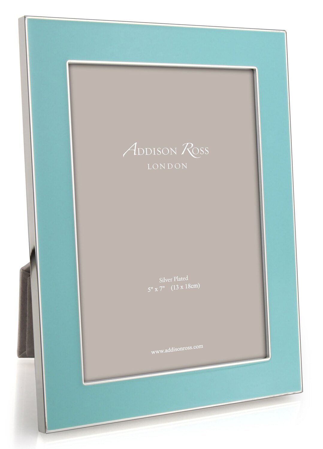 Addison Ross Ice Blue Enamel & Silver Wide Picture Frame 5 x 7 Inch Silver-plated FR0760
