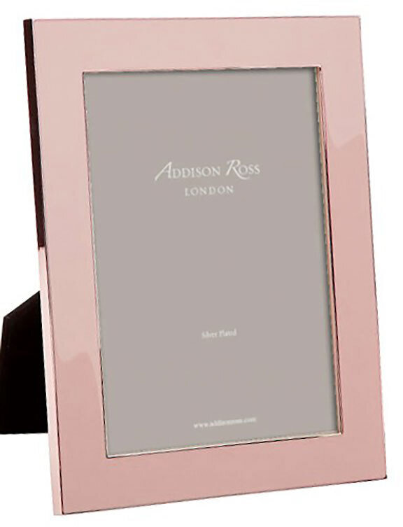 Addison Ross Wide Enamel Picture Frame Pink & Silver 5 x 7 Inch Silver-plated FR0773