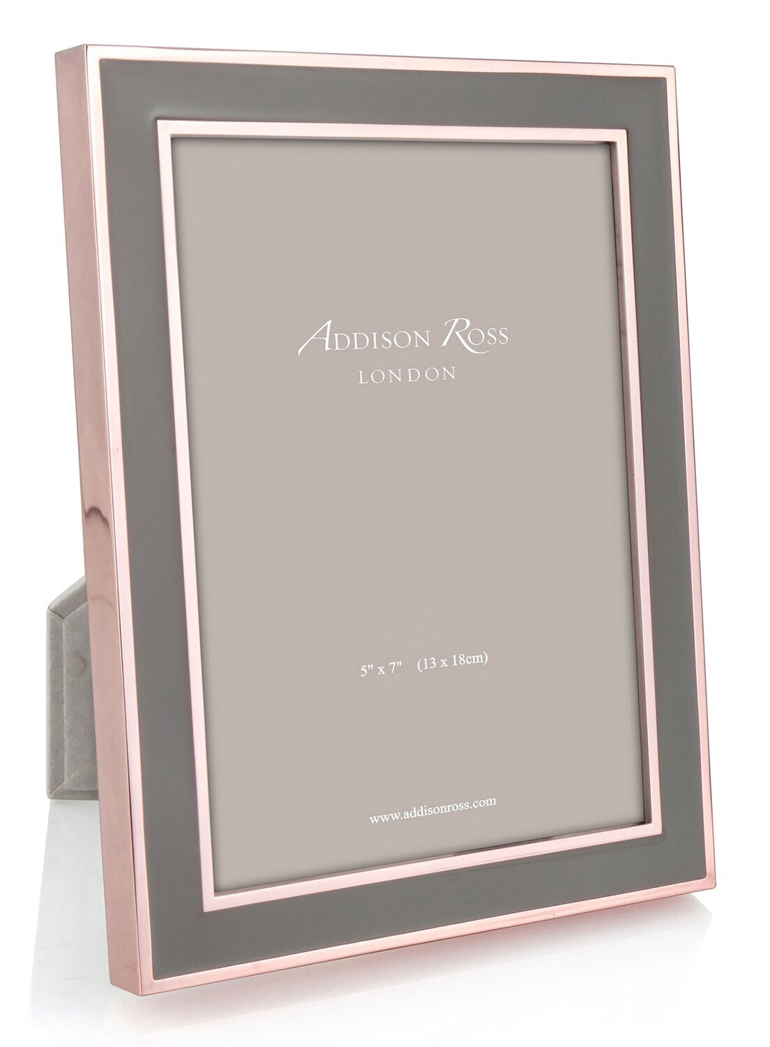 Addison Ross Taupe Enamel & Rose Gold Picture Frame 5 x 7 Inch Rose Gold FR1852