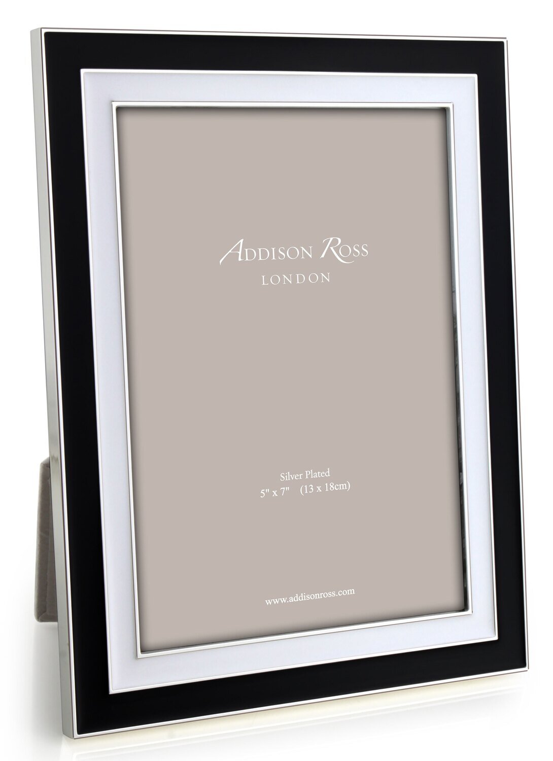 Addison Ross Wide Enamel Picture Frame Black &amp; White 5 x 7 InchSilver-plated FR1262, MPN: FR1262, U…