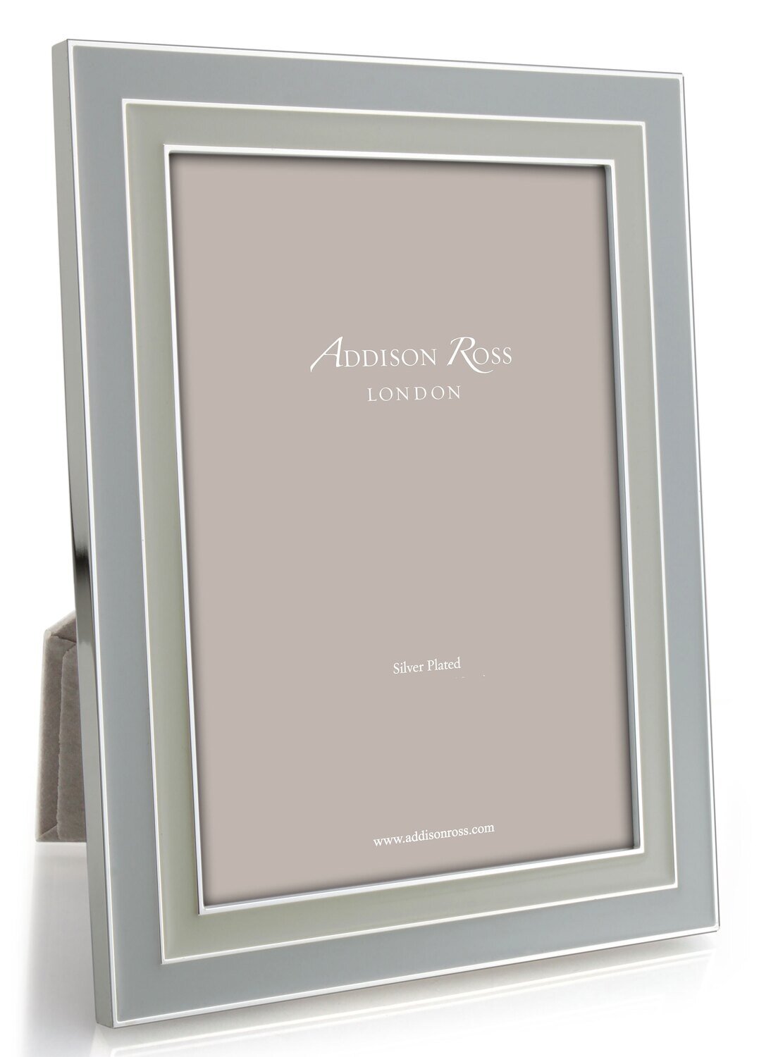 Addison Ross Manhattan Dove Grey &amp; Pebble Enamel Picture Frame 5 x 7 Inch Silver-plated FR1269, MPN…
