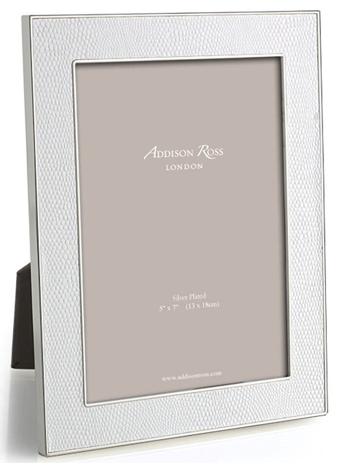 Addison Ross White Snake & Silver Picture Frame 5 x 7 Inch Silver-plated FR1203