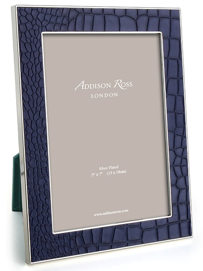 Addison Ross Blue Croc &amp; Silver Picture Frame 4 x 6 Inch Silver-plated FR1307, MPN: FR1307, UPC/EAN…