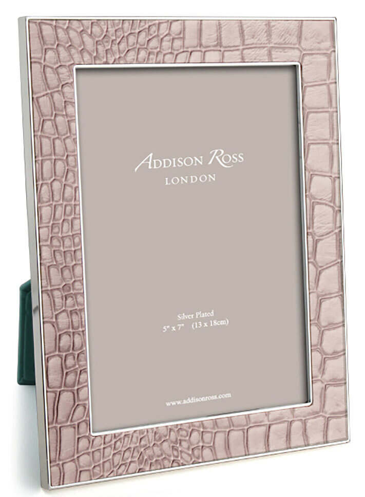Addison Ross Mocha Croc &amp; Silver Picture Frame 5 x 7 InchSilver-plated FR1312