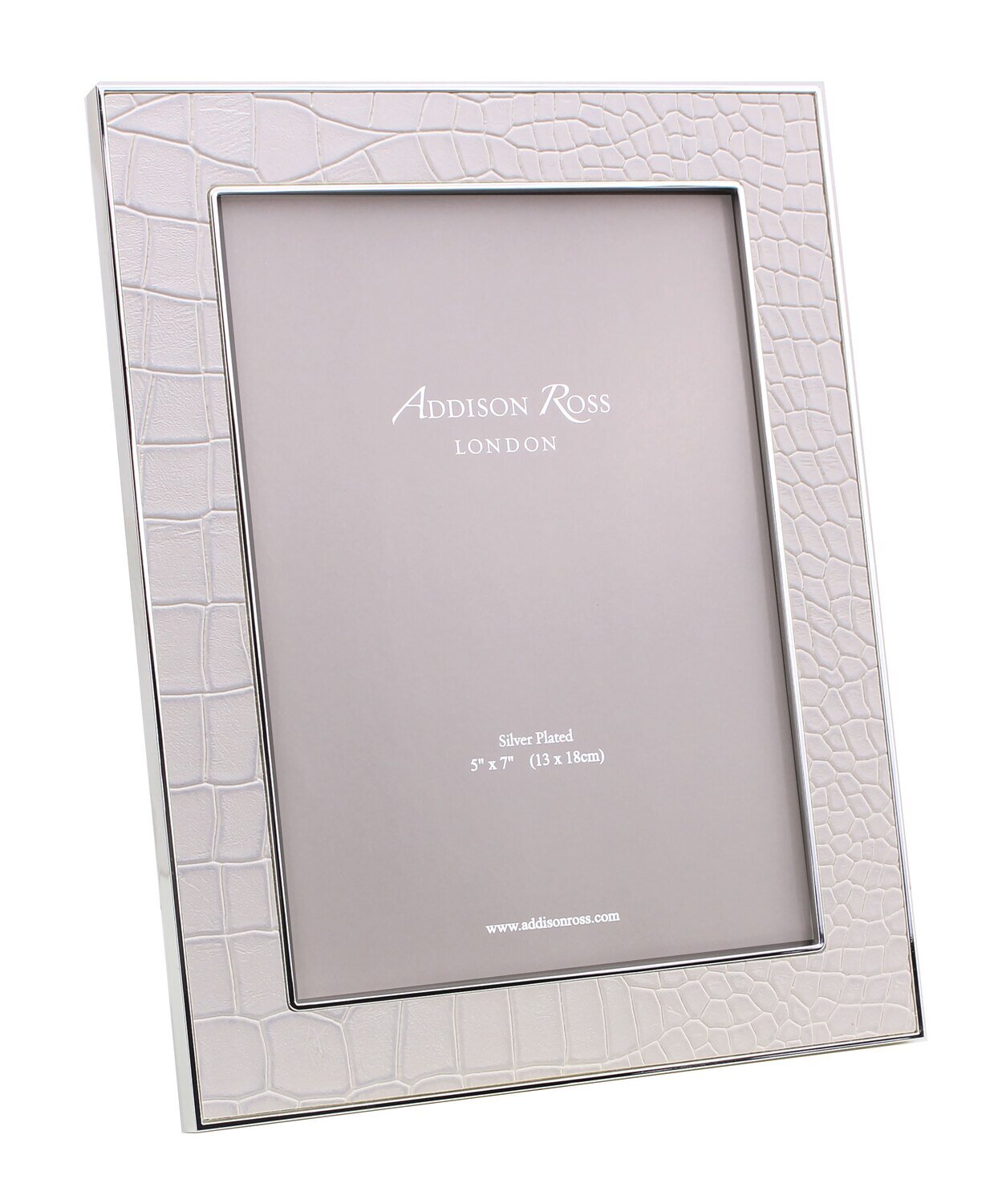 Addison Ross Cream Croc &amp; Silver Picture Frame 5 x 7 Inch Silver-plated FR1315, MPN: FR1315, UPC/EA…