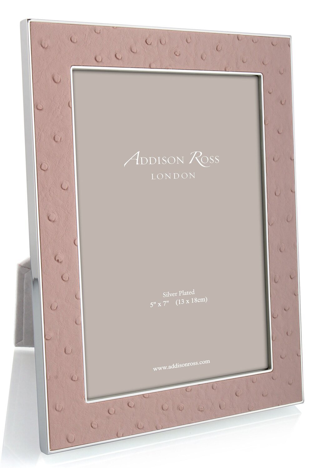 Addison Ross Blush Ostrich &amp; Silver Picture Frame 5 x 7 Inch Silver-plated FR1554, MPN: FR1554, UPC…