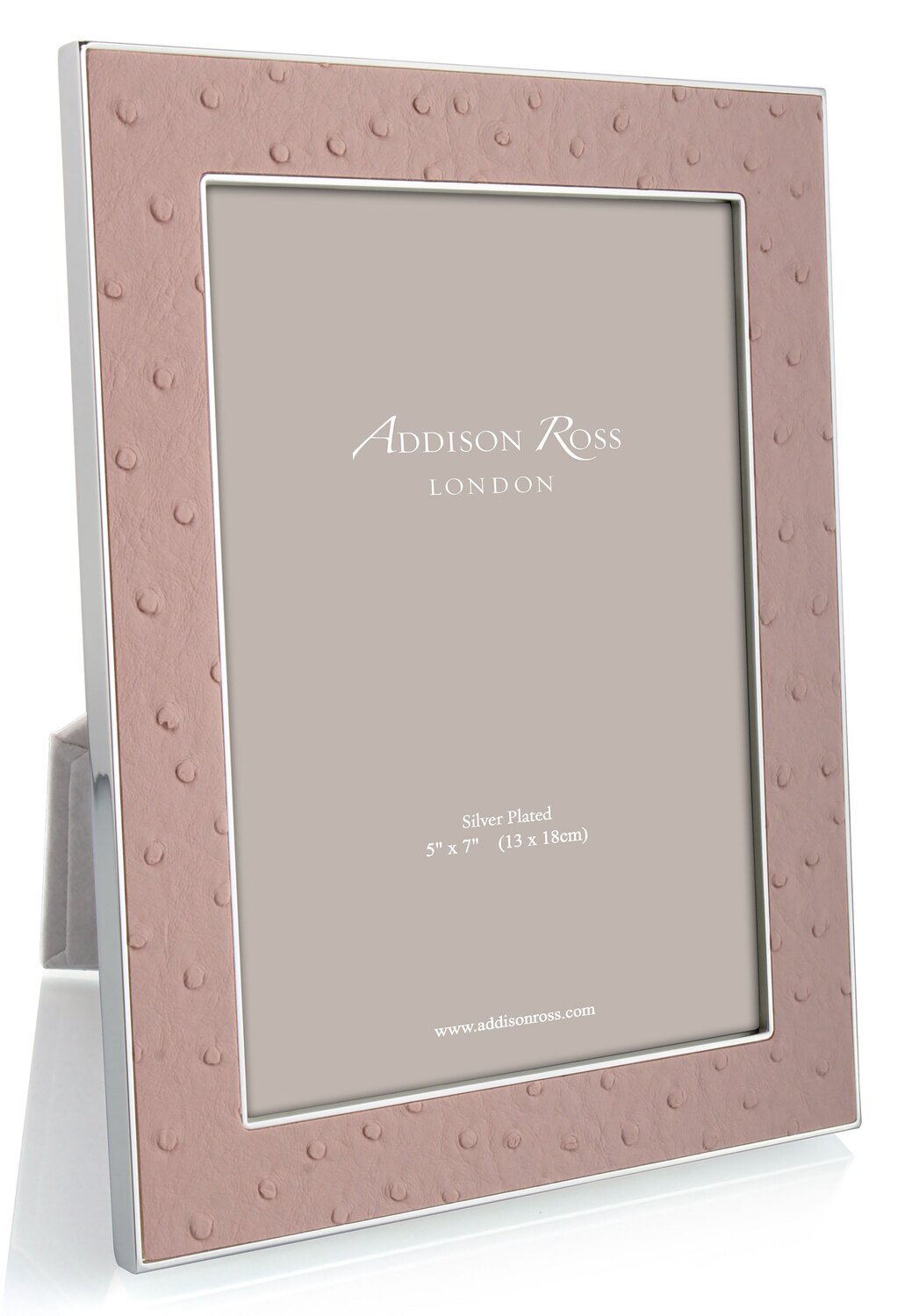 Addison Ross Blush Ostrich &amp; Silver Picture Frame 4 x 6 Inch Silver-plated FR1555, MPN: FR1555, UPC…