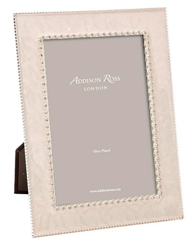 Addison Ross Royal Diamante Cream Enamel Picture Frame 4 x 6 InchSilver-plated FR0298