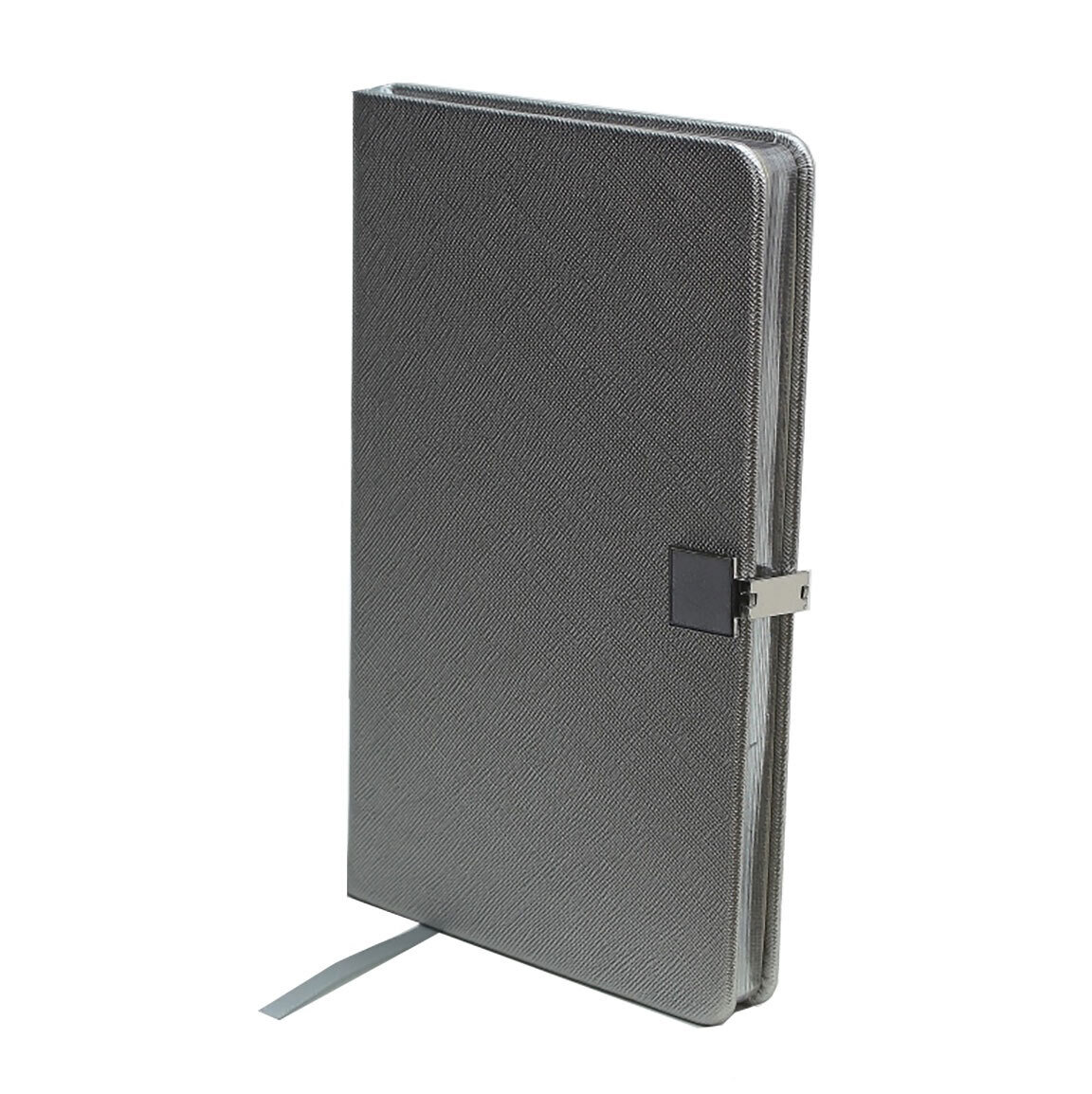 Addison Ross Silver &amp; Silver A5 Notebook A5 Inch Pu Leather NB1053
