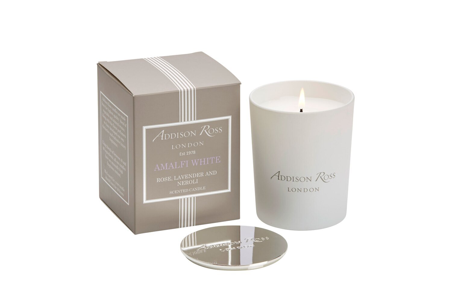 Addison Ross Amalfi White Scented Candle 190g / 6.7oz Net Mineral & Vegetable Wax CA0104