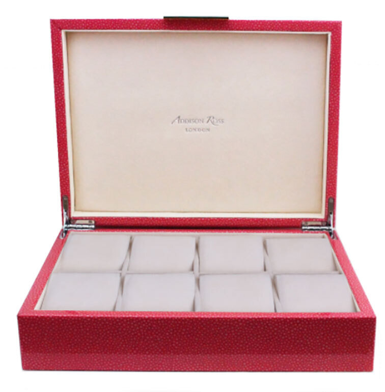 Addison Ross Pink Shagreen Watch Box8 x 11 Inch Lacquer BX1551W, MPN: BX1551W, UPC/EAN: 50240431916…