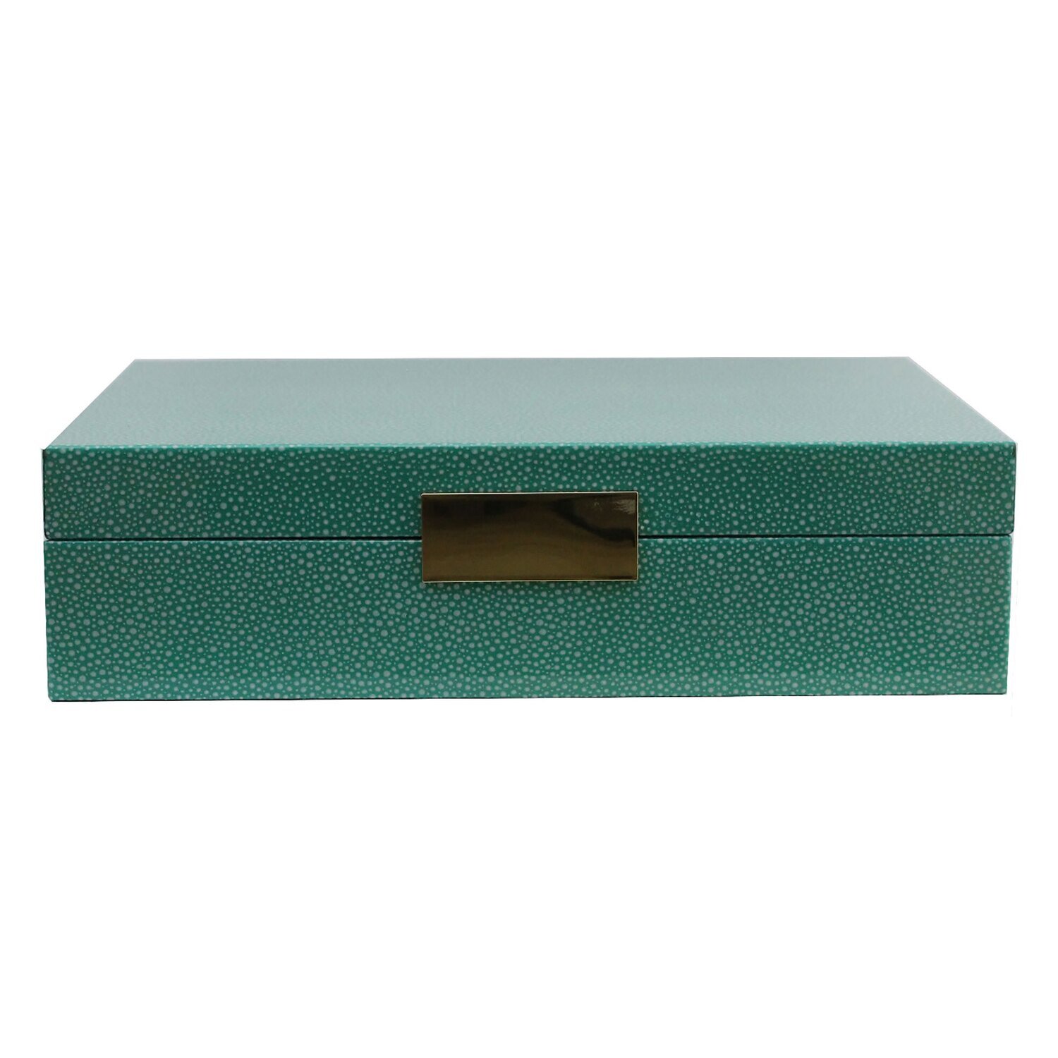 Addison Ross Green Shagreen Storage Box8 x 11 Inch Lacquer BX1450