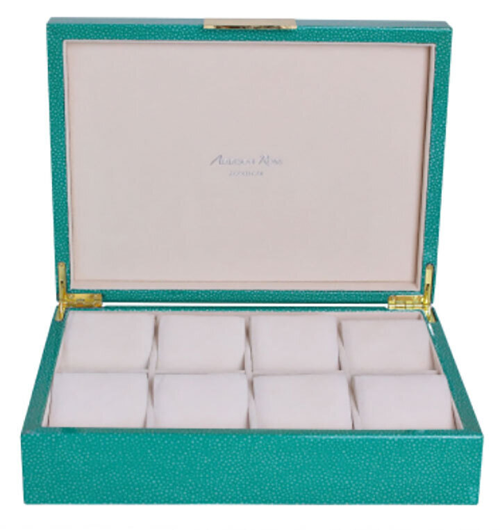 Addison Ross Green Shagreen Watch Box8 x 11 Inch Lacquer BX1450W