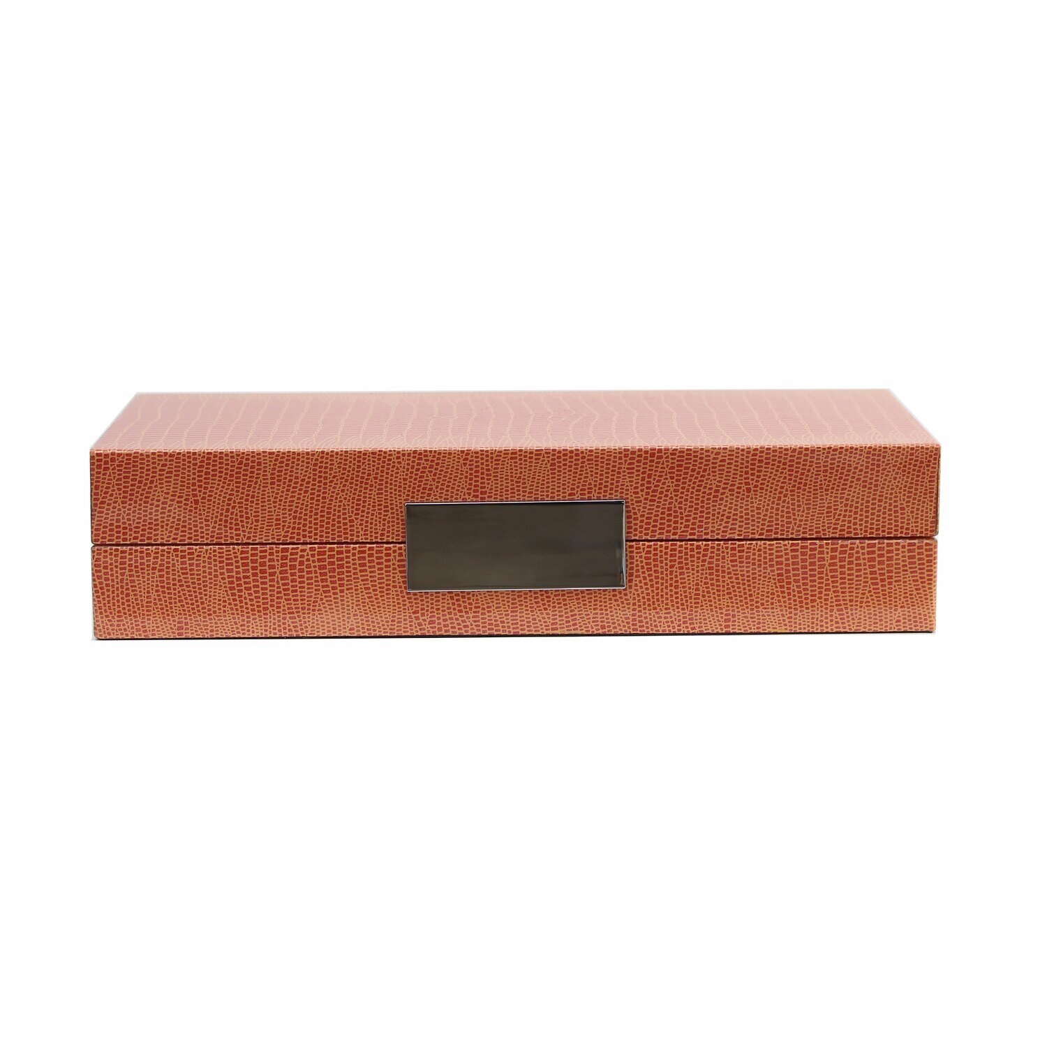 Addison Ross Orange Croc Box With Silver 4 x 9 Inch Lacquer BX1375, MPN: BX1375, UPC/EAN: 502404319…