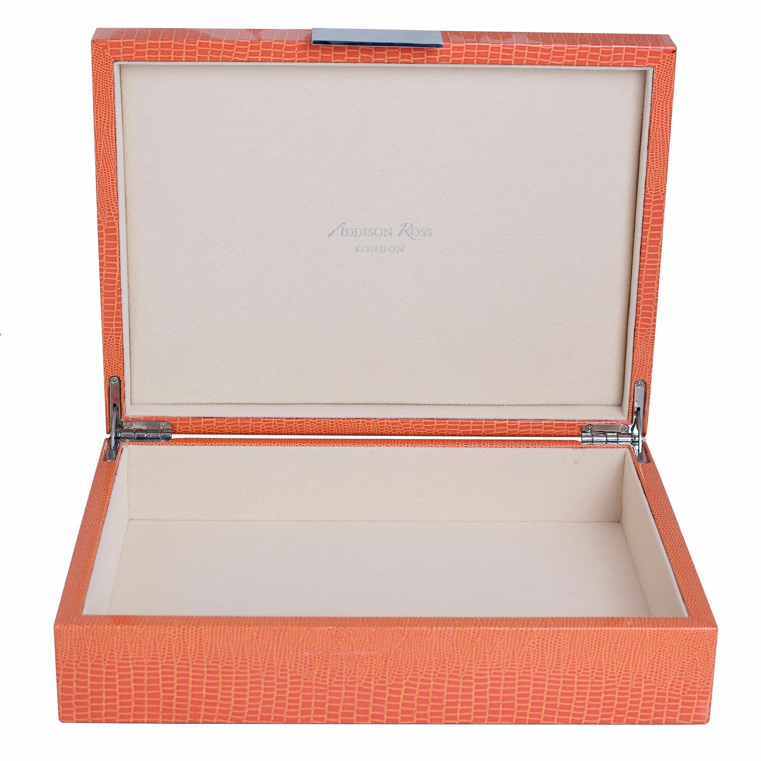 Addison Ross Orange Crocodile Storage Box8 x 11 Inch Lacquer BX1561