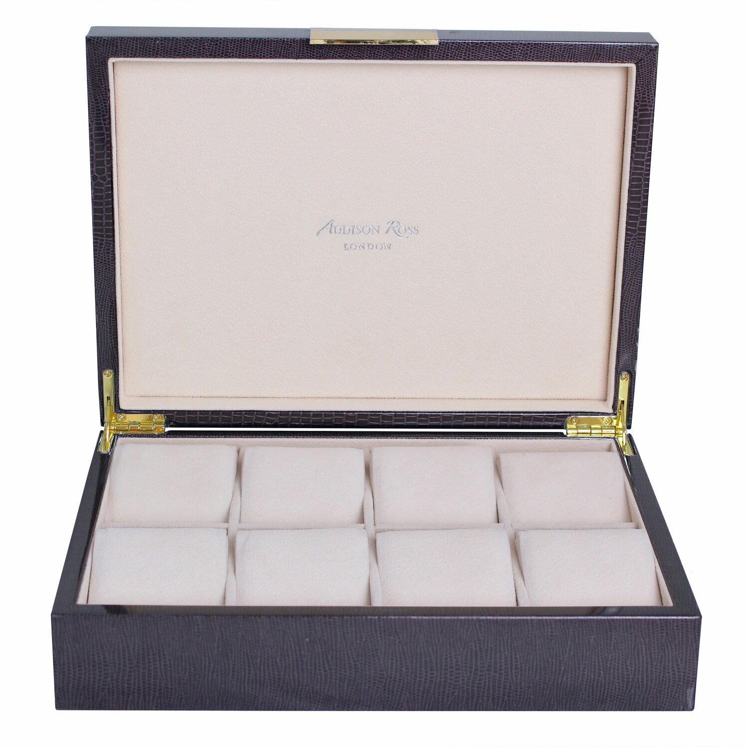 Addison Ross Brown Crocodile Watch Box8 x 11 Inch Lacquer BX1470W, MPN: BX1470W, UPC/EAN: 502404319…