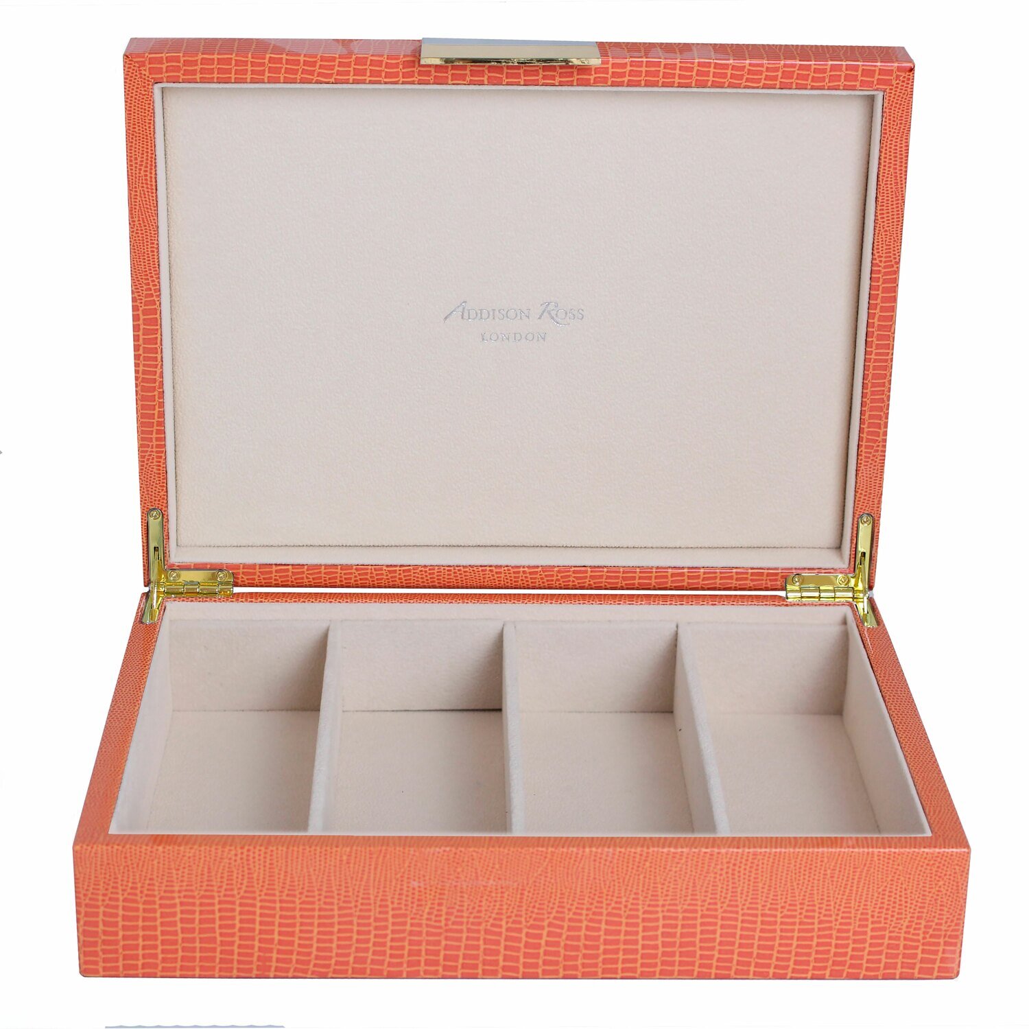 Addison Ross Orange Crocodile Watch Box8 x 11 Inch Lacquer BX1471G, MPN: BX1471G, UPC/EAN: 50240431…