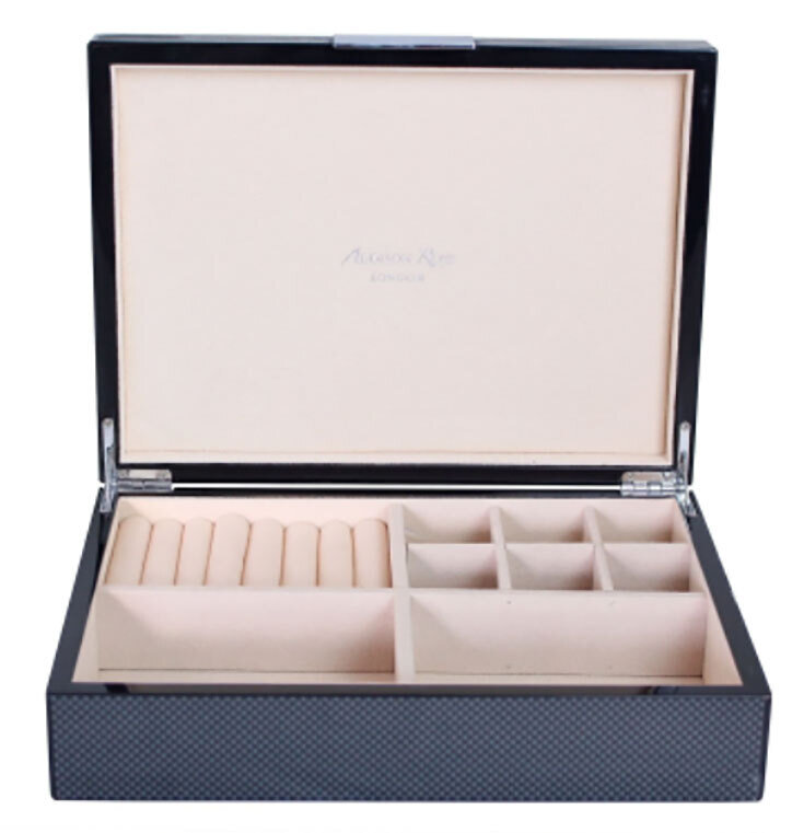 Addison Ross Carbon Fibre Jewelry Box8 x 11 Inch Lacquer BX1570J, MPN: BX1570J, UPC/EAN: 5024043190…