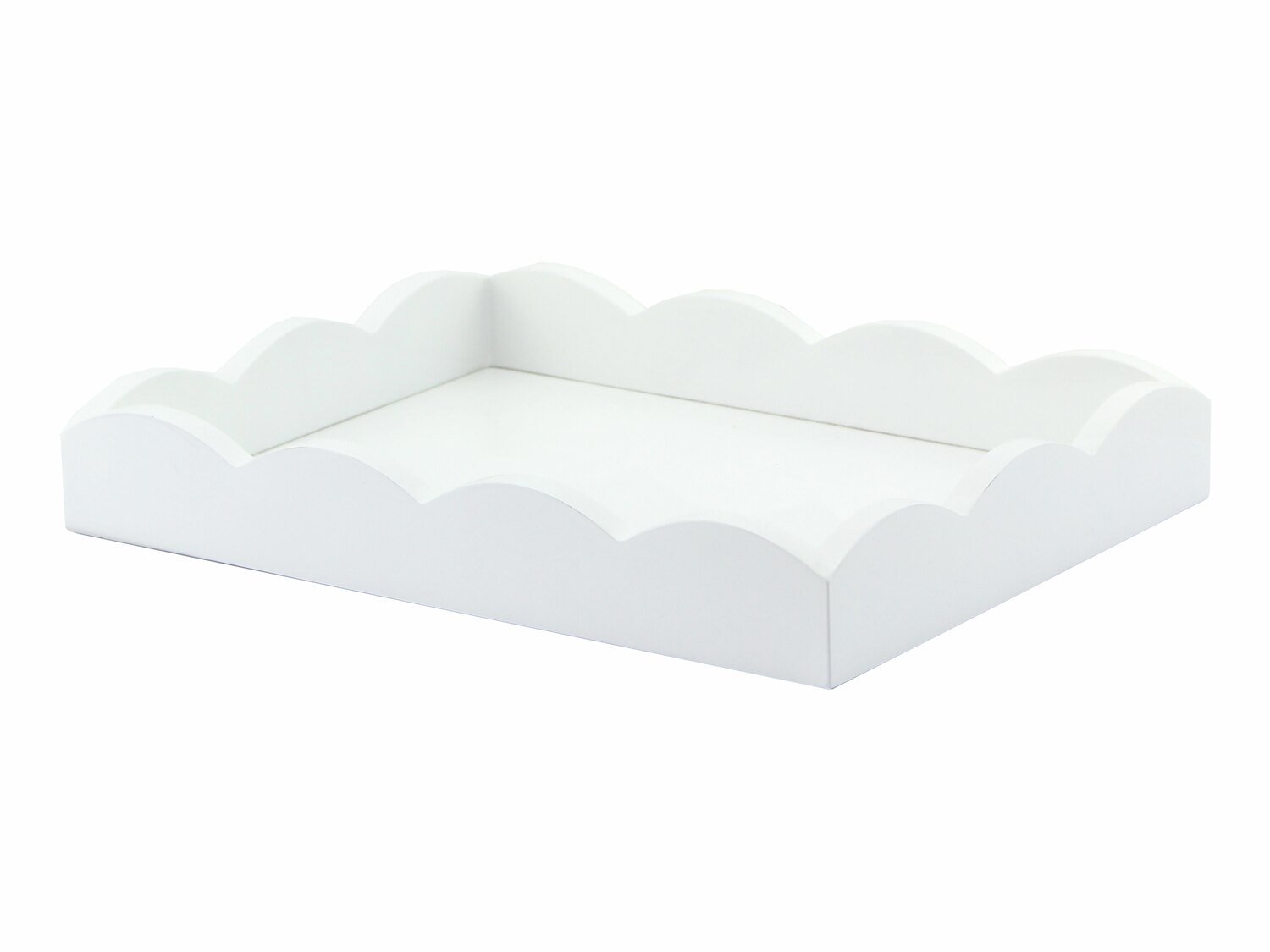 Addison Ross Small White Scalloped Edge Tray 11 x 8 Inch Lacquer TR6200, MPN: TR6200, UPC/EAN: 5024…