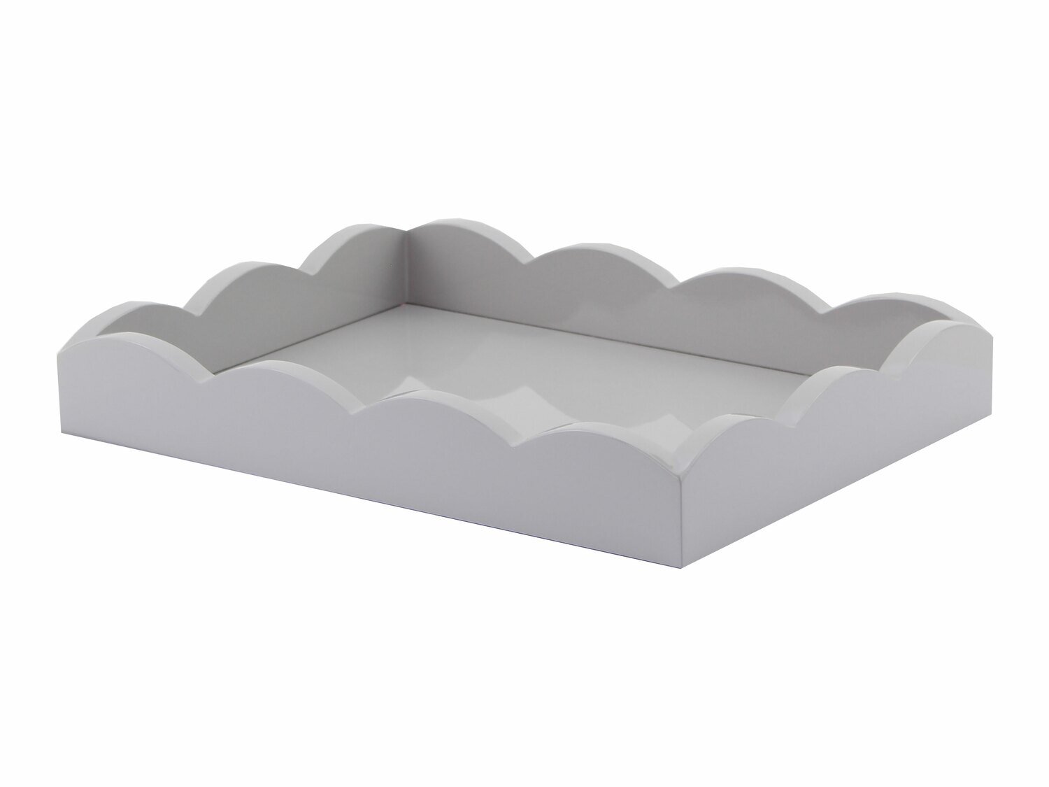 Addison Ross Small Chiffon Gray Scalloped Edge Tray 11 x 8 Inch Lacquer TR6201, MPN: TR6201, UPC/EA…